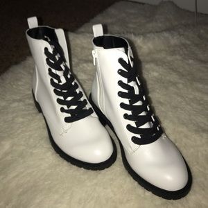 White combat boots
